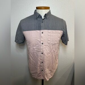 Men’s Small Vans Button Up Shirt Two Tone Grey/Red